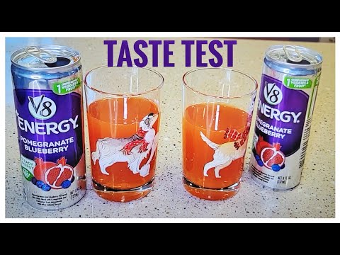 TASTE TEST V8 +Energy, Healthy Energy Drink, Pomegranate Blueberry, 8 Ounce Can REIVEW