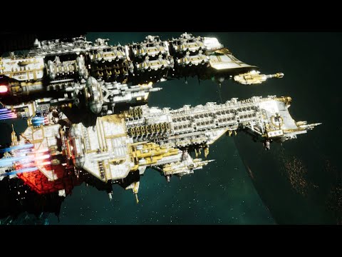 Skalgrim Mod - Imperial Navy vs Asuryani - Massive Battle - Battlefleet Gothic Armada 2