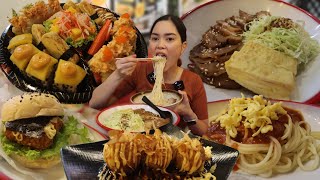 JAPANESE FOOD and STUDENTS BUDGET MEAL MUKBANG | Ramen, spaghetti, takoyaki etc.