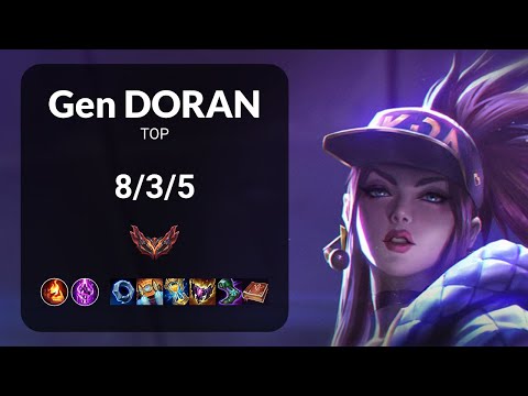 Gen Doran Akali vs Poppy TOP - KR GRANDMASTER Patch 13.22