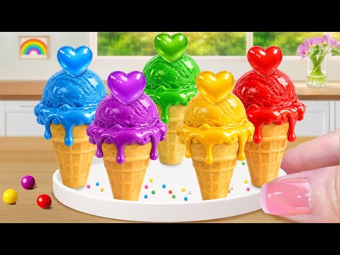 🍦Amazing Miniature Ice Cream Cone Recipe🍦Best Rainbow Chocolate Ice Cream Ideas | Sweet Mini Bites