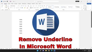 How To Remove Underline In Microsoft Word [Tutorial]