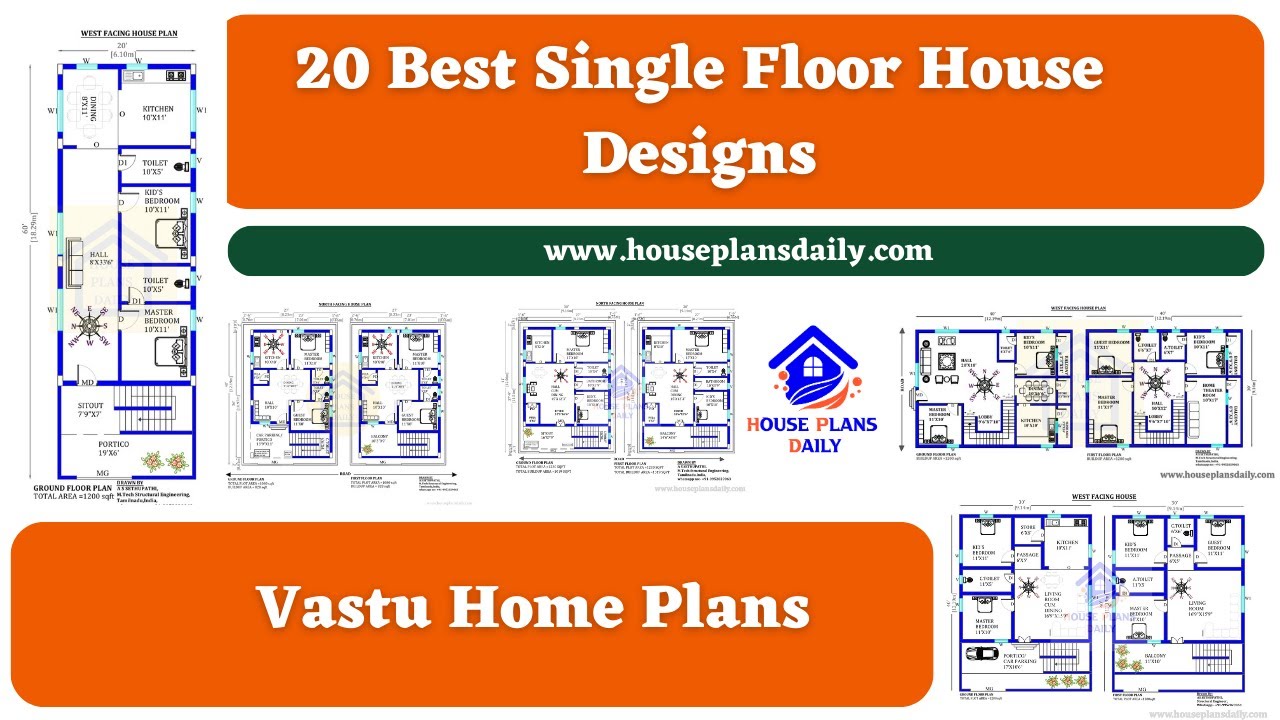 20 Best Single Floor House Designs | Vastu Home Plans