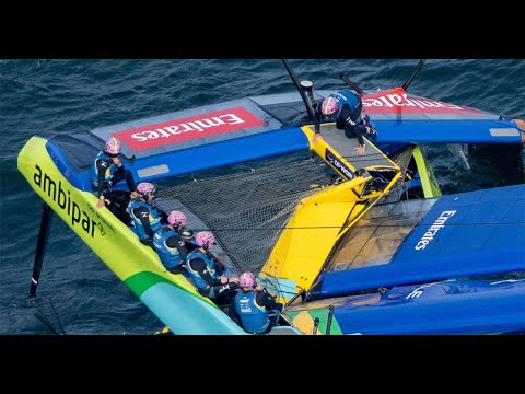 Brazilian F50 Total Loss After Crash, French Team Loses Rudder During SailGP Germany Training