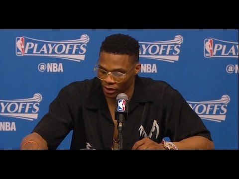 Russell Westbrook Reacts To Blowout Loss To Houston. Thunder vs Rockets Game 1. HoopJab NBA Playoffs