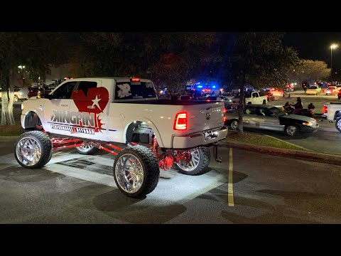 HUGE SEMA TRUCK ON 30x16s COMES TO LOCAL TRUCK MEET!!!! | KINGpin Auto Sports| MUSTANG GOES WILD!!