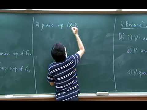 Kazuma Morita (Hokkaido Univ.) / p-adic Hodge theory 1/3: l-adic representations vs p-adic...