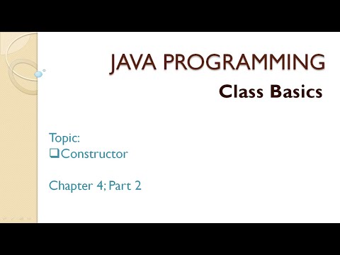 Java Programmingchapter 4part 2 Class Basics Constructordefault Constructorparametrized