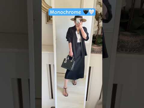 MONOCHROME OUTFIT #outfitideas #ootd #monochrome #buylesswearmore #mixing