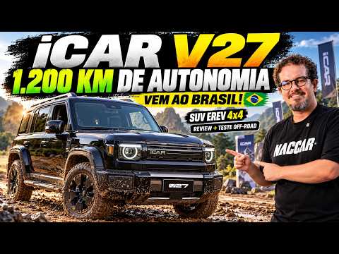 iCAR V27: O NOVO SUV EREV QUE FAZ 1.200 KM DE AUTONOMIA E VEM AO BRASIL! (Review + Teste Off-Road)