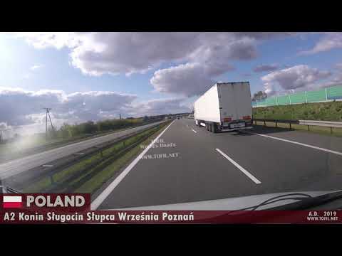1141 POLAND - A2 Konin Sługocin Słupca Września Poznań DASHCAM 2019 WWW.TOFIL.NET