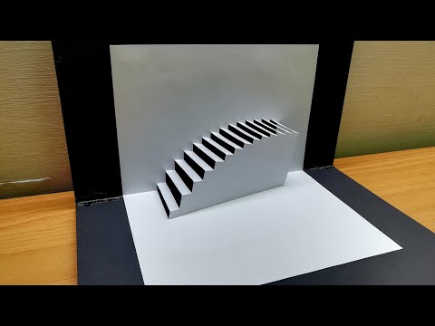 Cartão com Escada em 3D