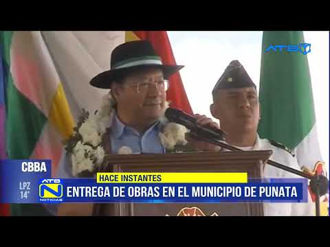 Presidente Arce entrega obras en Punata y celebra aniversario de Cochabamba