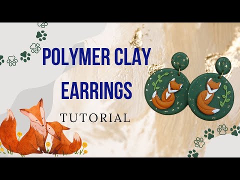 Polymer clay earrings/ Fox earrings/ Fall clay earrings #clayearring #easyearning #cernit #fimoart
