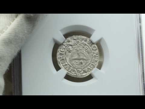 Coins.ee Auction 32 lot#204, Riga dreipölker (1/24 thaler) 1648 - Kristina (1632-1654) - NGC MS64