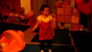Little girl dancing to Kids Bop (Hey Ya)