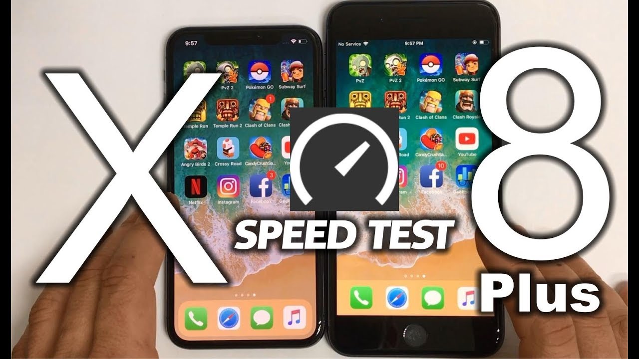 WHO'S FASTER? iPhone X VS iPhone 8 Plus - Speed Test