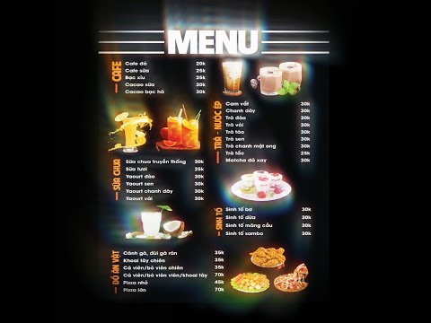 Video trình chiếu Holograma Dolled 3D chủ đề Cafe - Nước ép hoa quả - Black Backgroud