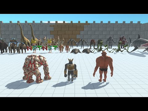 GHOR HAMMER WITH LAVA GOLEM & HILL GIANT VS 2X BOS - Animal Revolt Battle Simulator