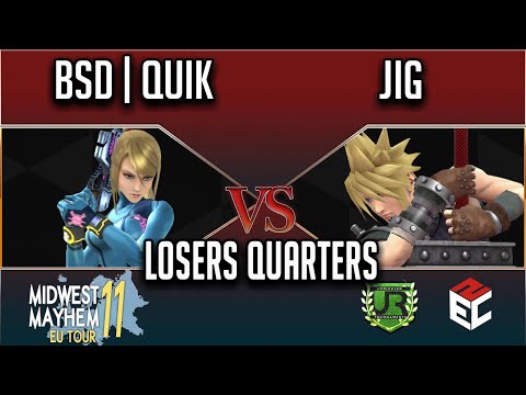 Midwest Mayhem 11 LOSERS QUARTERS - BSD | Quik (Zero Suit Samus) vs Jig (Cloud)