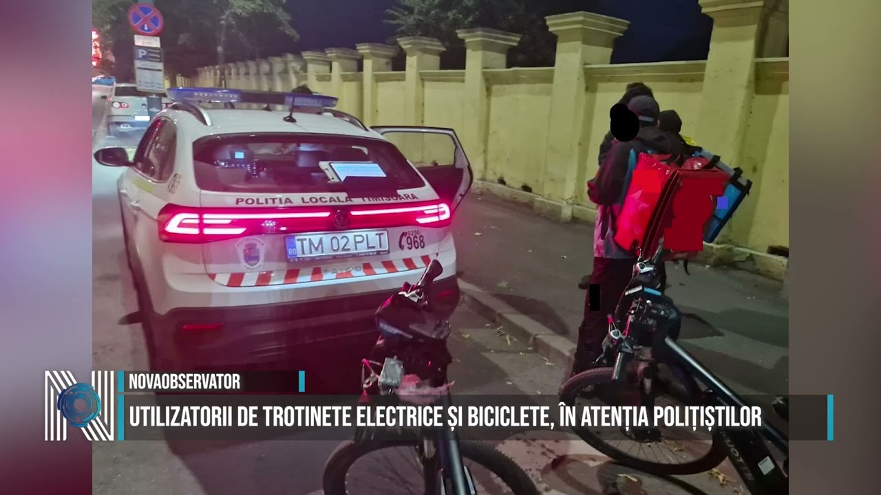 Utilizatorii de trotinete electrice și biciclete, în atenția polițiștilor locali