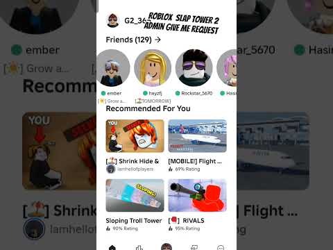 Roblox slap tower 2 admin give me request #viral #subscribe #like #support #trending #shorts