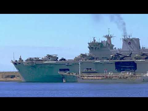 HMS Ocean L12 Preparing for Relief Mission in Gibraltar after Hurricane Irma September 2017