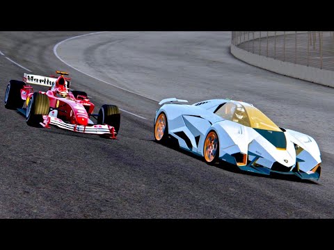 Ferrari F1 2004 vs Lamborghini Egoista - Oval Track