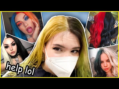 SPLIT DYE Haare färben 😎 - wir färben meine Haare in 2 Farben! 👀