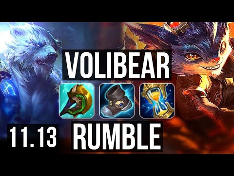 VOLIBEAR vs RUMBLE (JUNGLE) | Rank 3 Voli, 9/3/11, Dominating | EUW Challenger | v11.13