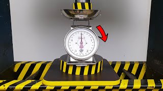 EXPERIMENT HYDRAULIC PRESS 100 TON vs Mechanical Weighing Scale