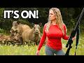 Wild HOG HUNTING QUEEN Hunts WOMEN Against MEN