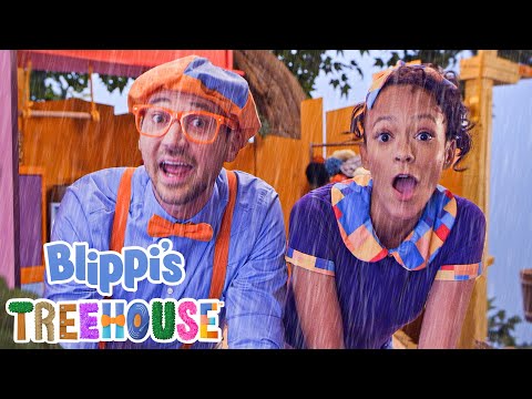 Blippi's Treehouse - Rain Rain! | Amazon Kids Original | Educational Videos for Kids | Blippi Toys
