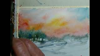 Watercolor Landscape with Detailed Foreground Painting! Beginners Friendly!