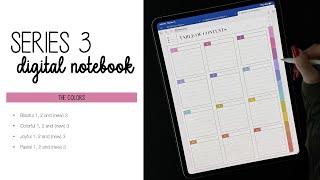Series 3 Digital Notebook Walkthrough - on iPad with all Color Palettes and Their Versions