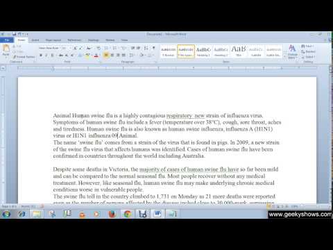 Microsoft Office Word 2010 Select Text