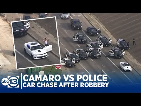 RAW VIDEO: Camaro vs Police Cars After Game Stop Robbery in Houston