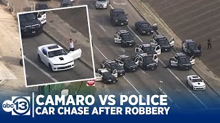 RAW CHASE VIDEO: Camaro vs Police After Game Stop Robbery in Houston