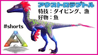 『１分ARK』アウストロラプトル　特技：ダイビング、漁　好物：魚　#Shorts　ARK 恐竜追加MOD　アディショナルクリーチャー２　ワイルドアーク