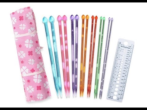 Set of 7 acrylic knitting needles