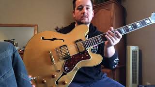 Video thumbnail for 1989 Epiphone Sheraton MIK Natural Demo and Review by Jerry’s Guitar Shop