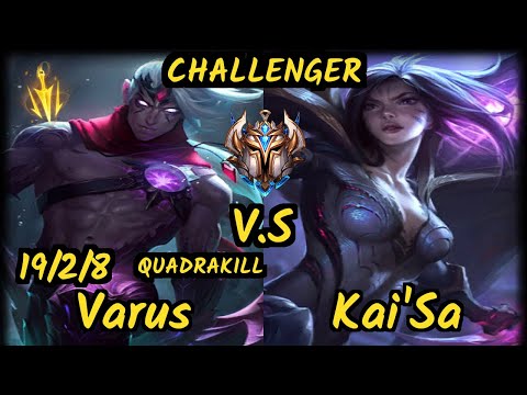 VIT Attila (VARUS) vs KAI'SA - QUADRAKILL 19/2/8 KDA BOTTOM ADC CHALLENGER GAMEPLAY - EUW