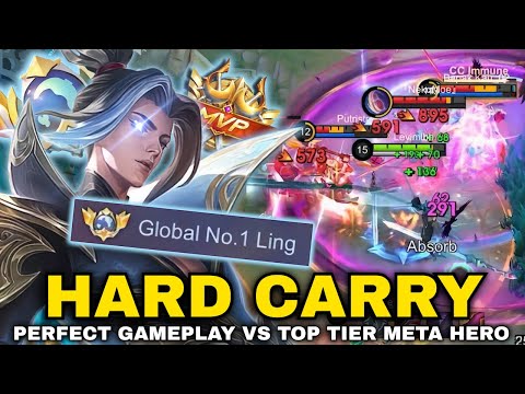 LING FASTHAND GAMEPLAY PERFECT ROTATION HARD CARRY TEAM AGAINST TOP TIER META HERO SEASON 39