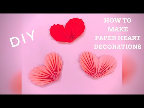 How to Make Paper Heart for Valentine's Day Decorations Делаем Сердечки из Бумаги ко Дню Влюбленных