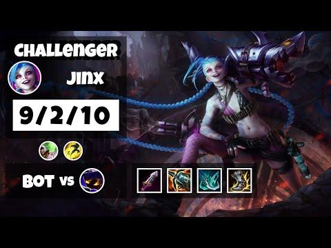 Jinx 11.12 Gameplay Challenger Replay Bot Lane - S11 (9/2/10) - OCE