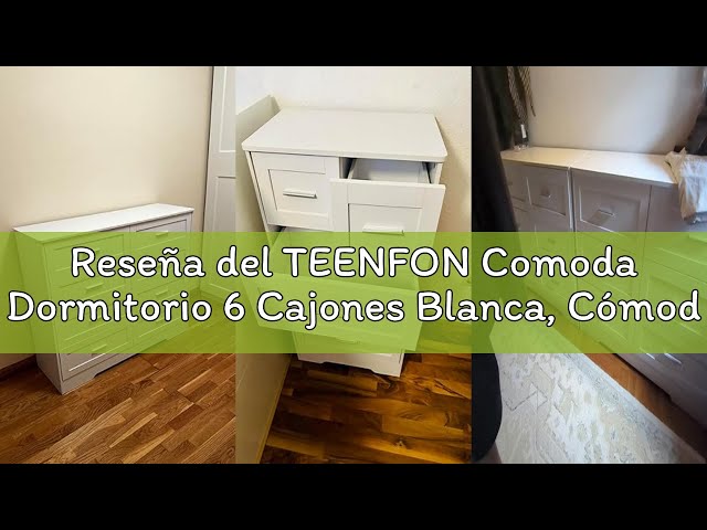 Vídeo relacionado con TEENFON Comoda Dormitorio 5 Cajones Blanca, Cómoda y Cajonera Multifunción para Dormitorio - Sinfonier Blanco de Gran Capacidad, Ideal para Salón y Entrada, 60x35x96.5 cm