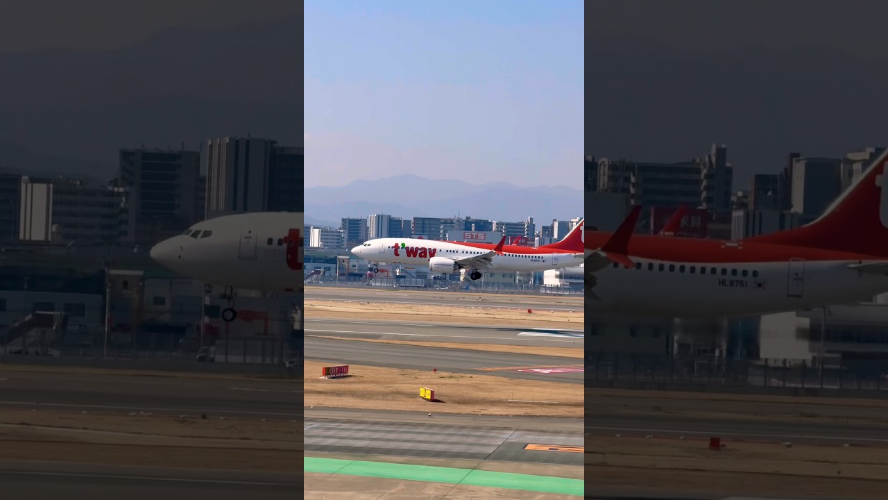 【福岡空港】t.way Boeing737MAX（HL8751）着陸
