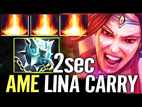 🔥 Ame Plays Lina Carry - EZ game with Good support teammates  Dota 2 Pro