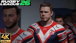 NRL Roosters VS Bulldogs PC Gameplay 4K Rugby League 26
