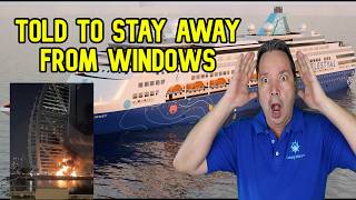 BOMBS FALL NEAR CRUISE SHIPS AS PASSENGERS TOLD STAY AWAY FROM WINDOWS